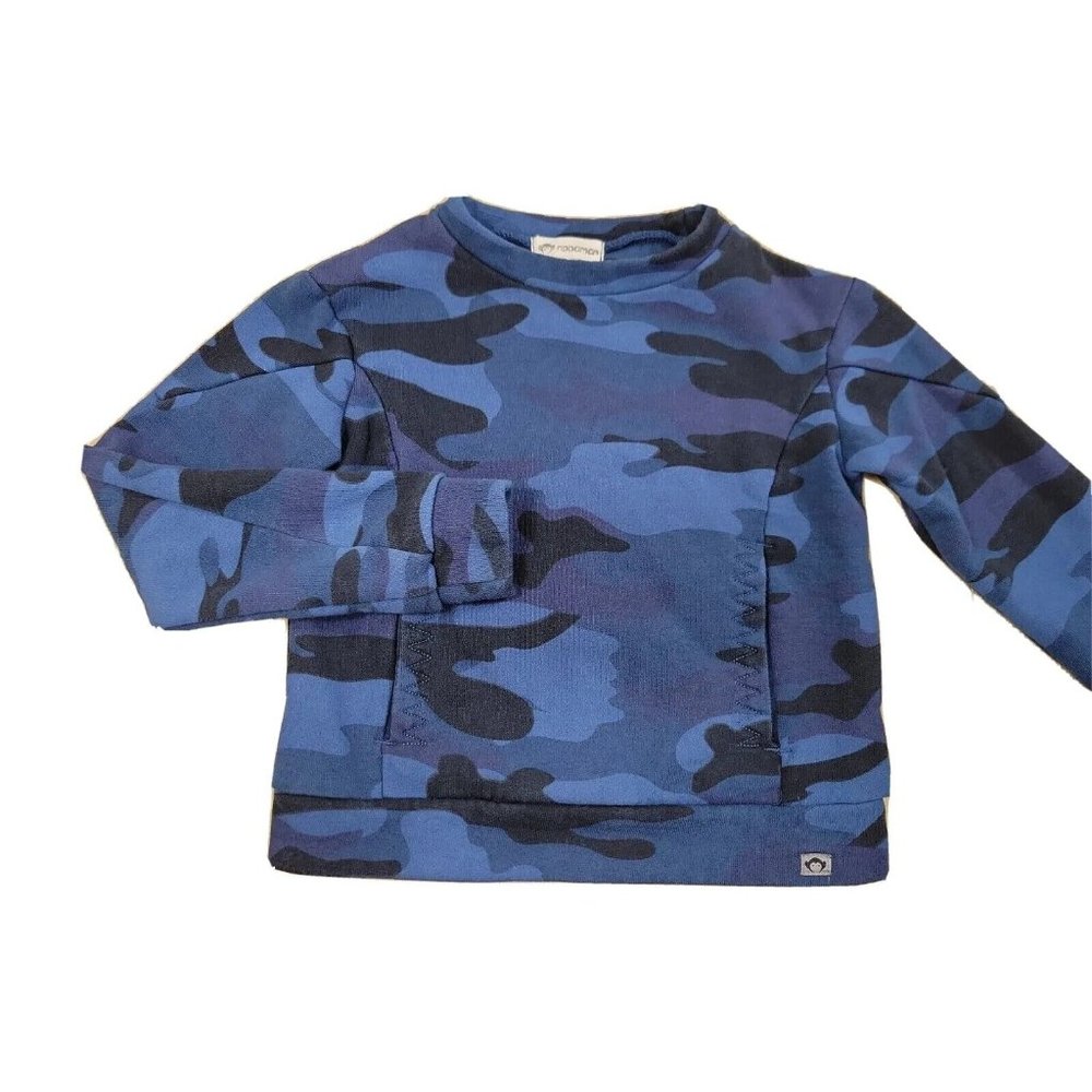 Appaman 2T Youth Kids Sweater Sweatshirt Camo Blue Black Pullover